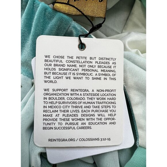 NWT Pleiades Teal Botanical Butterflies Dress - Picture 9 of 15